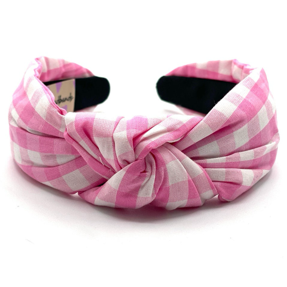 Pink Checkered Headband