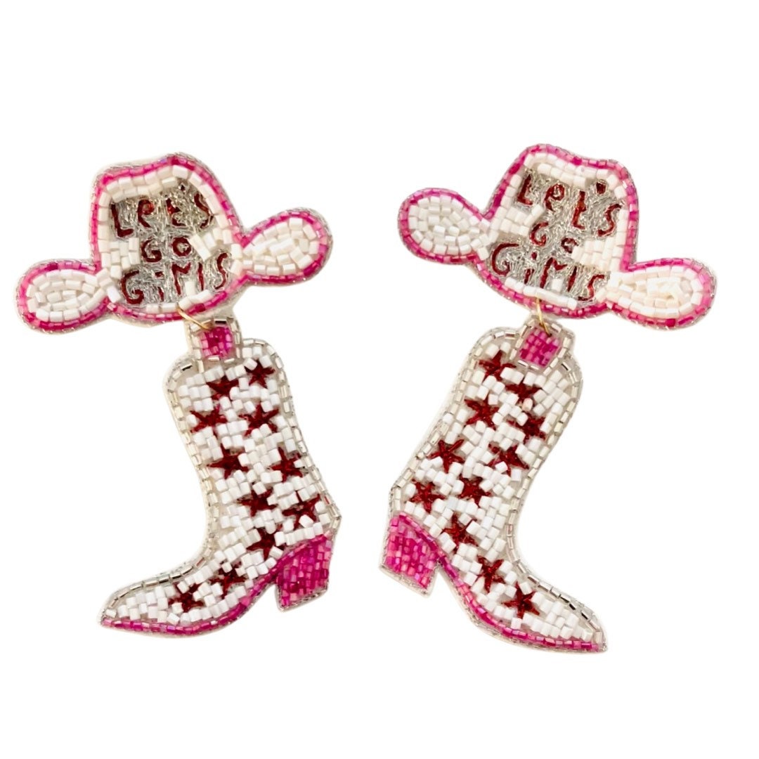 Lets Go Girls Beaded Dangel Earrings