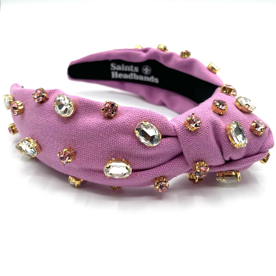 Purple Jeweled Knot Headband