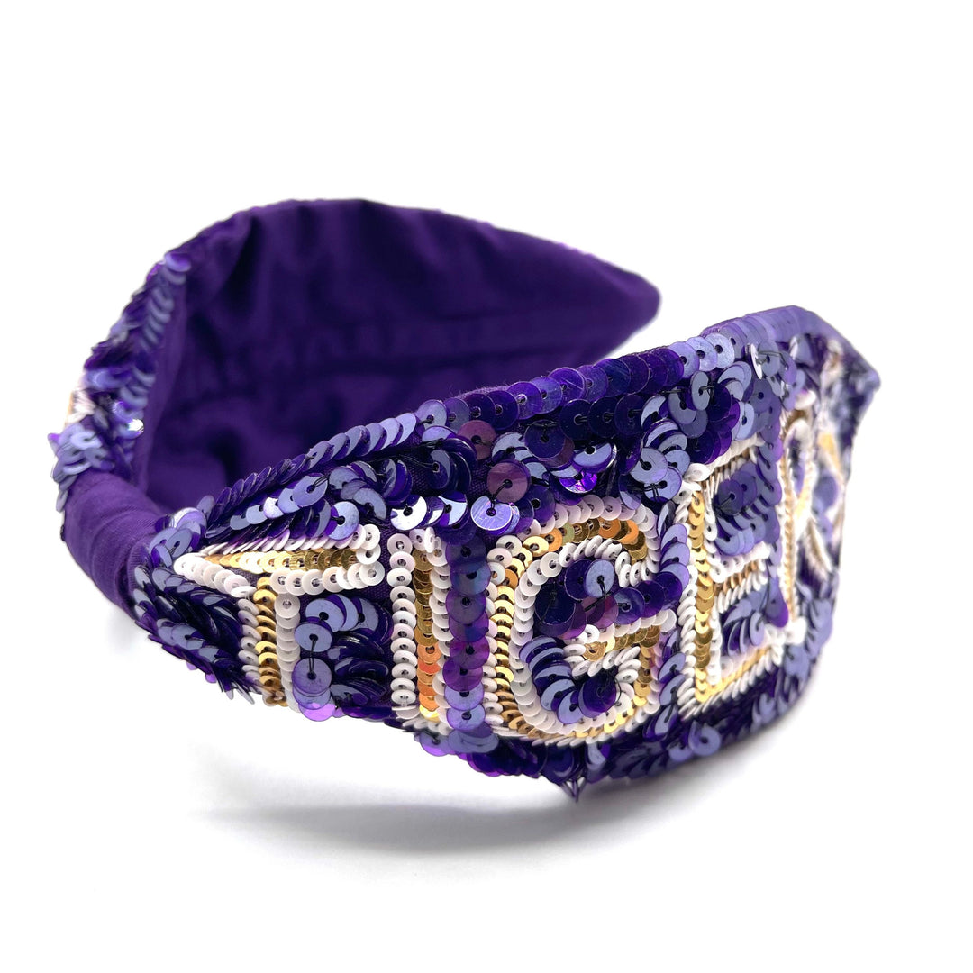 Purple Sequin Geaux Tigers Headband