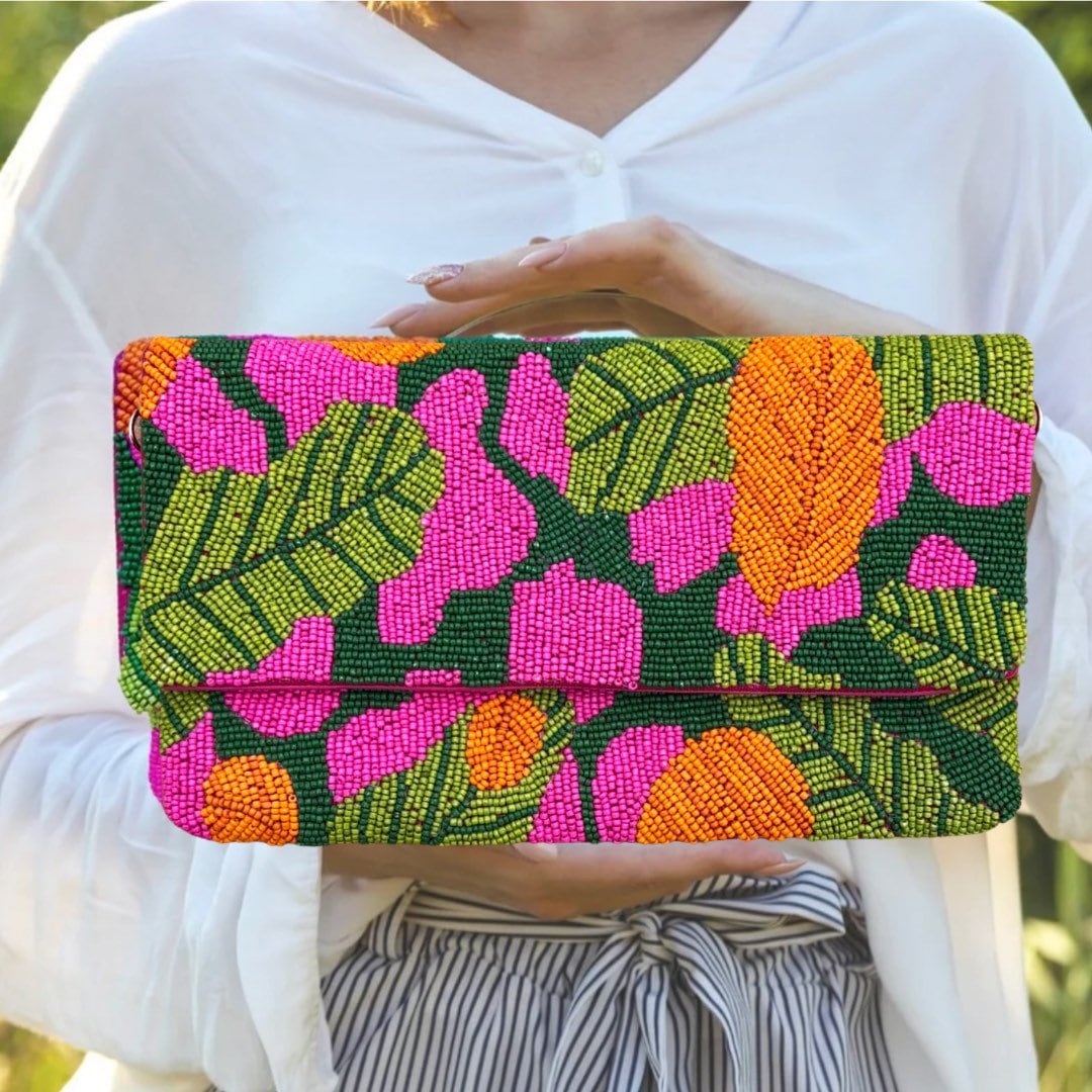 Tropical Beaded Clutch