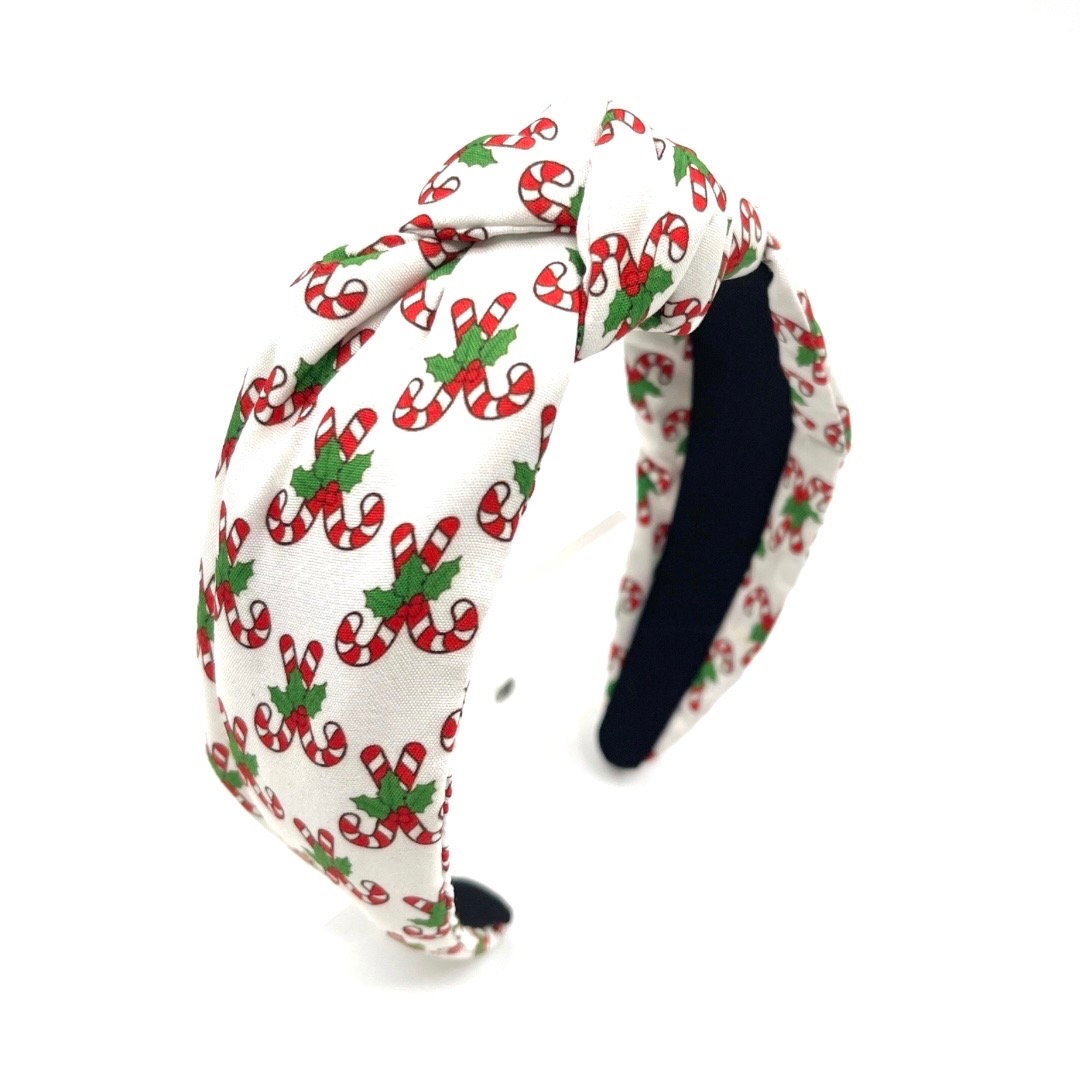 Candy Cane Print Christmas Knot Headband