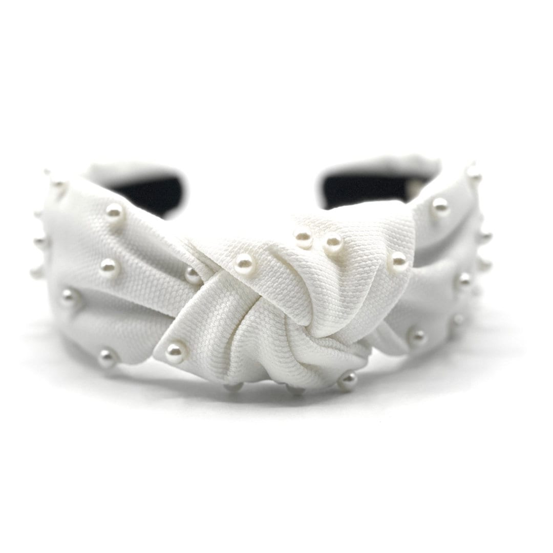 White Pearl Knot Headband
