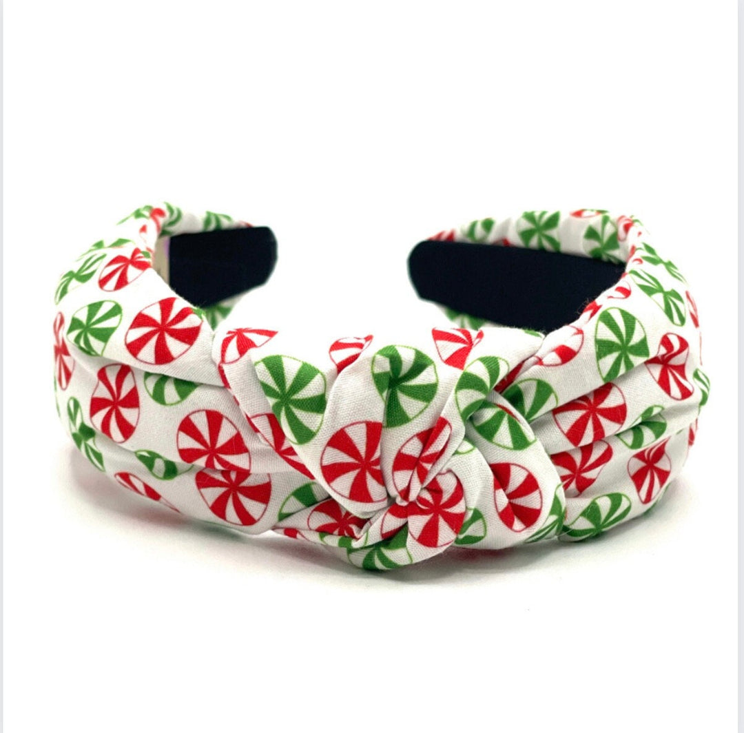 Peppermint Christmas Knot Headband