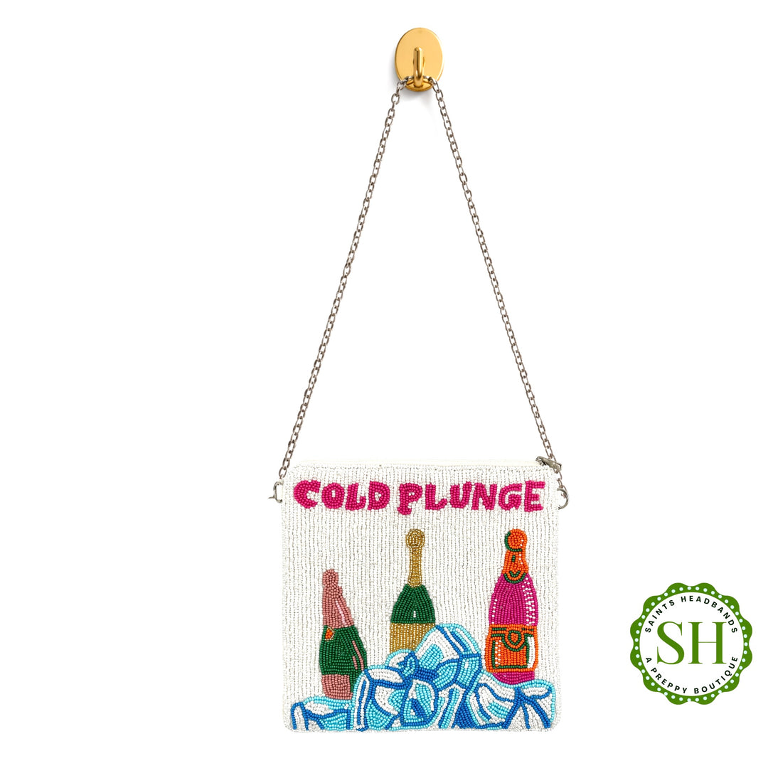 Beaded Cold Plunge Champagne Purse Pouch