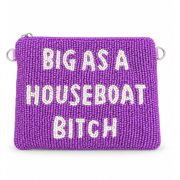Big As A Houseboat Bitch Beaded Coin Purse