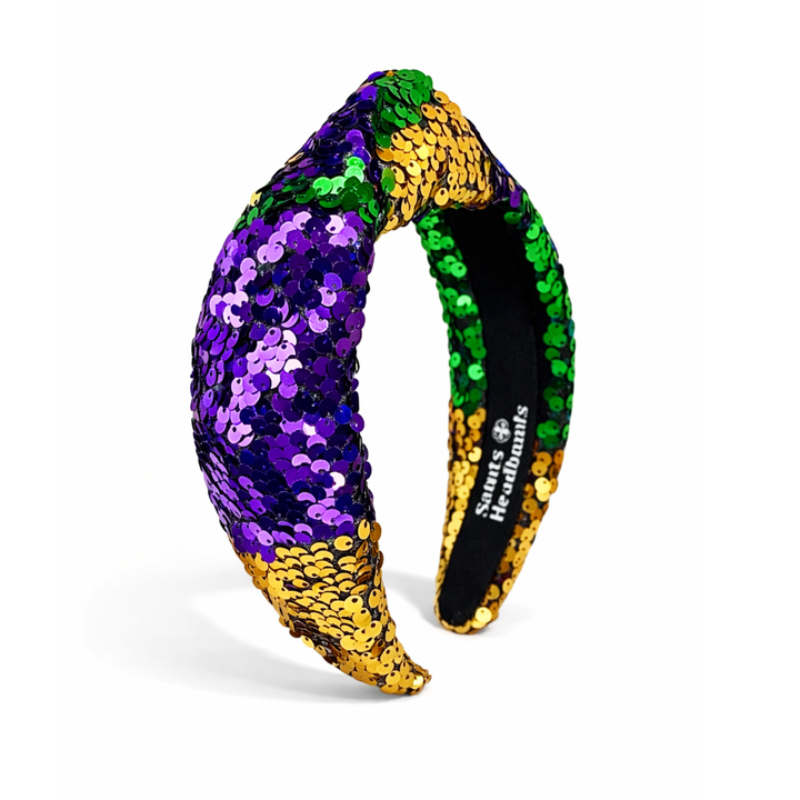 Mardi Gras Padded Top Knot Headbands