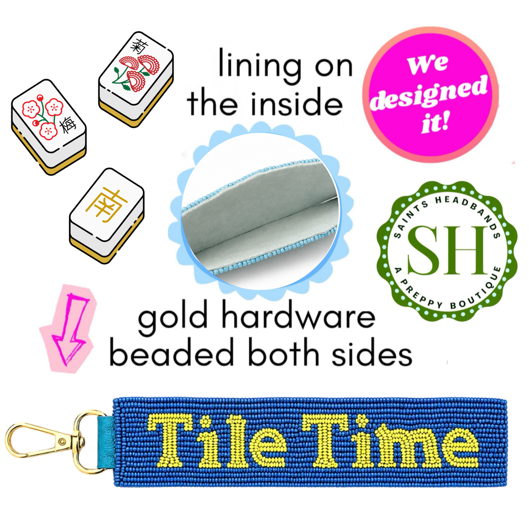 Tile Time Beaded Keychain