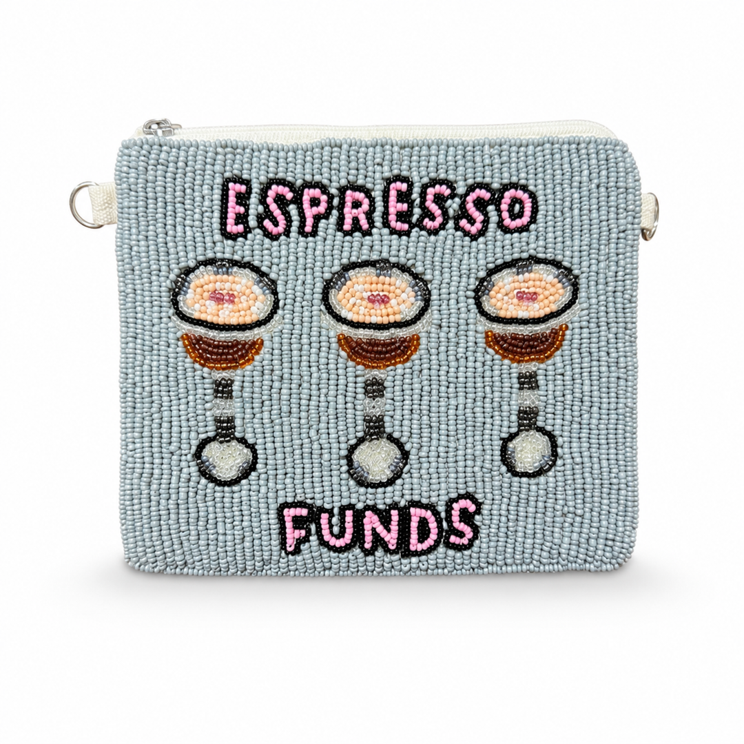Espresso Funds Beaded Crossbody Purse