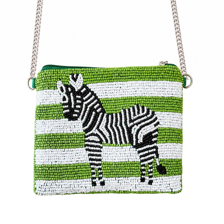 Zebra Beaded Coin Purse