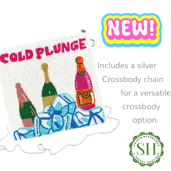 Beaded Cold Plunge Champagne Purse Pouch