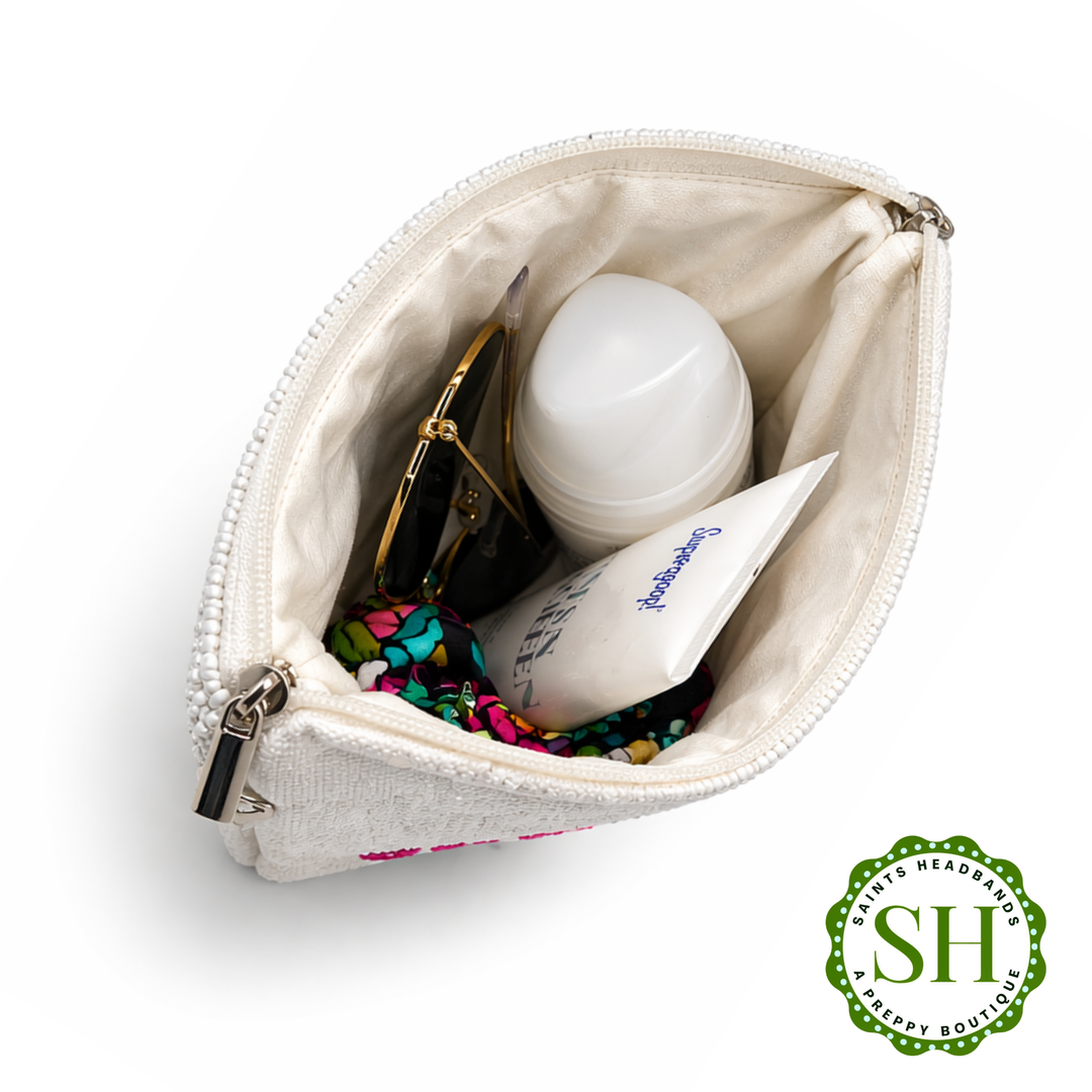Beaded Cold Plunge Champagne Purse Pouch