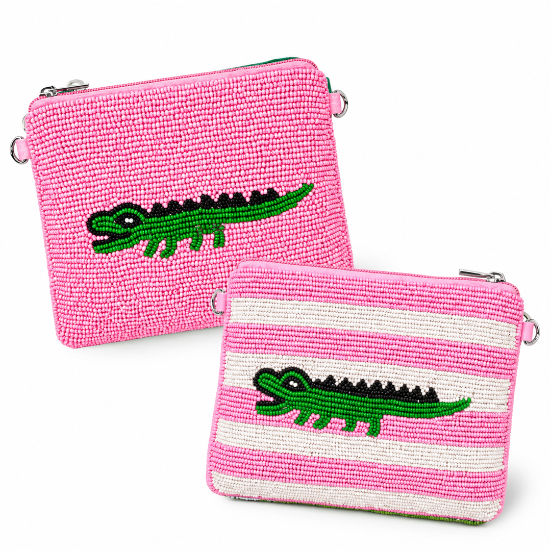 Beaded Alligator Coin Purse — main view by Saints Headbands