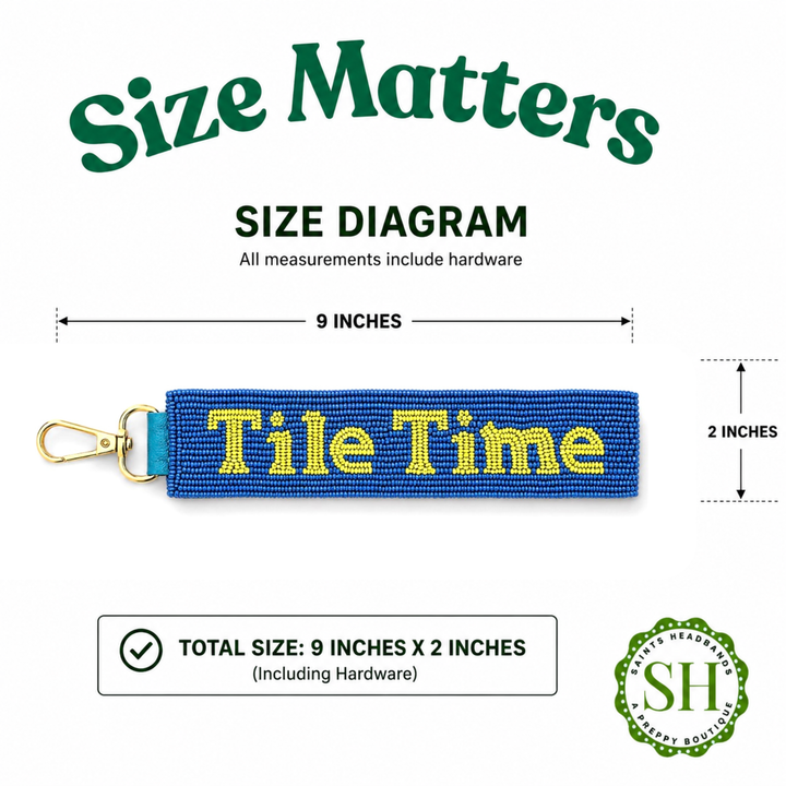 Tile Time Beaded Keychain