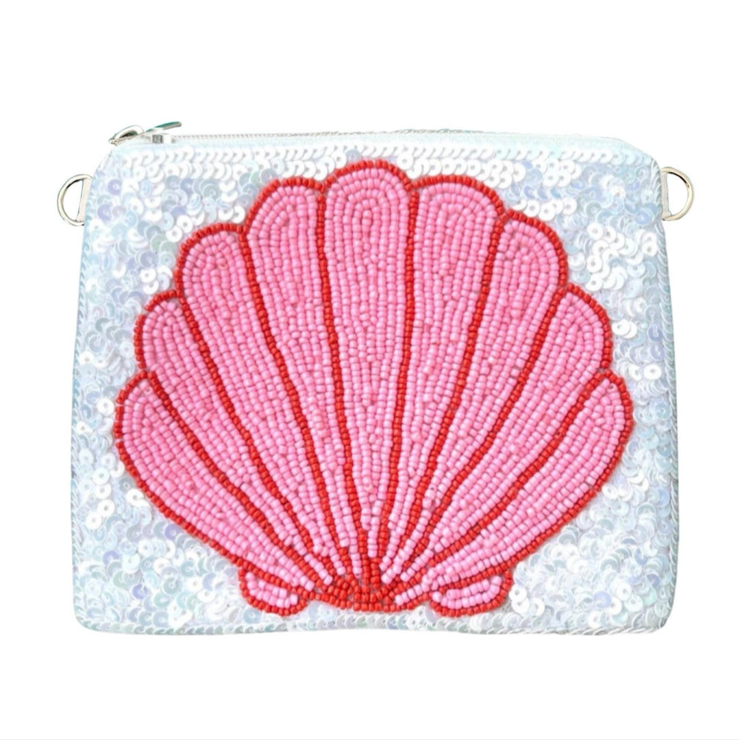 Clamshell Beaded Coin Purse — front design by Saints Headbands