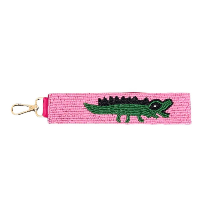 Alligator Beaded Wristlet Keychain