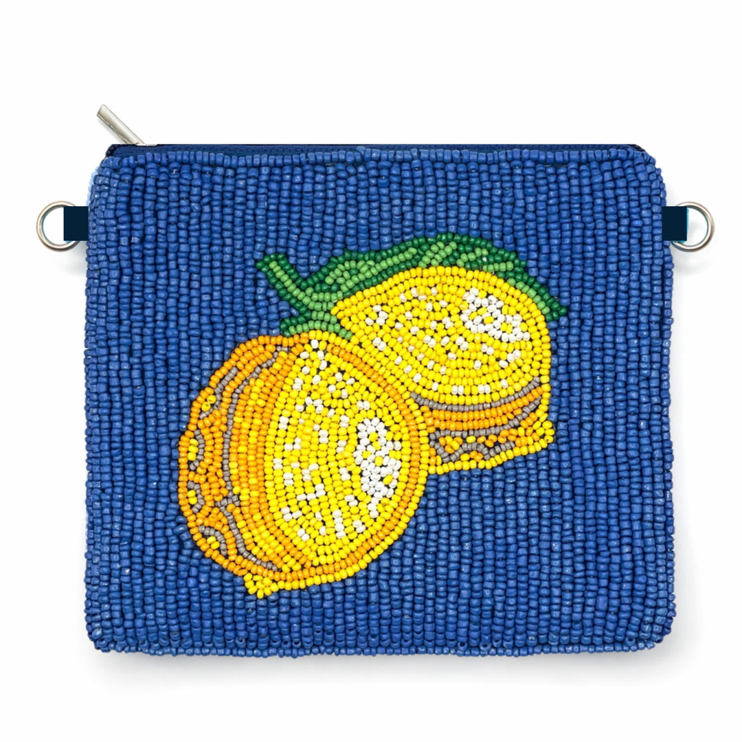 Lemon Beaded Coin Purse — front design by Saints Headbands