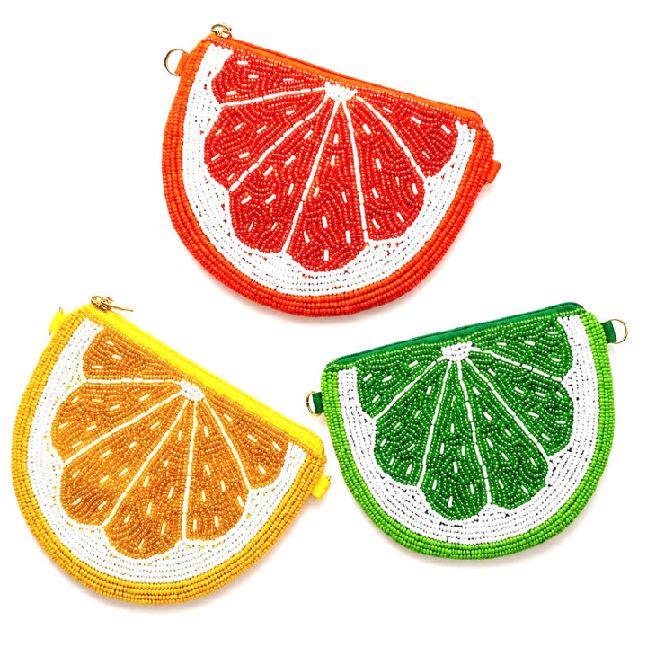 Citrus Beaded Coin Purse