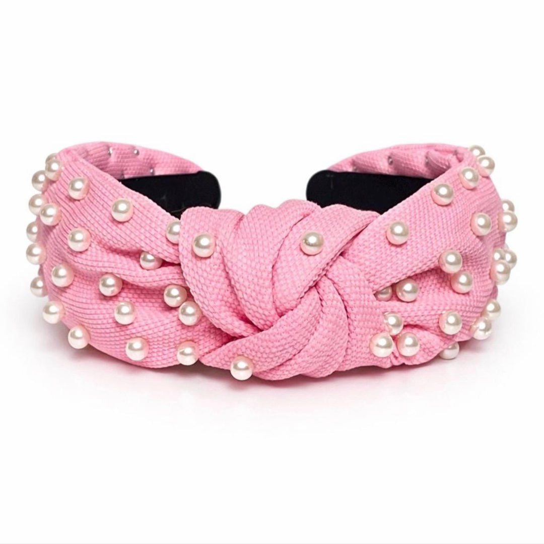 Bubblegum Pink Knot Headband — side angle showing padded knot detail by Saints Headbands