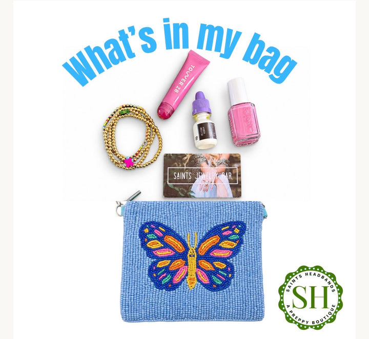 Butterfly Beaded Coin Purse