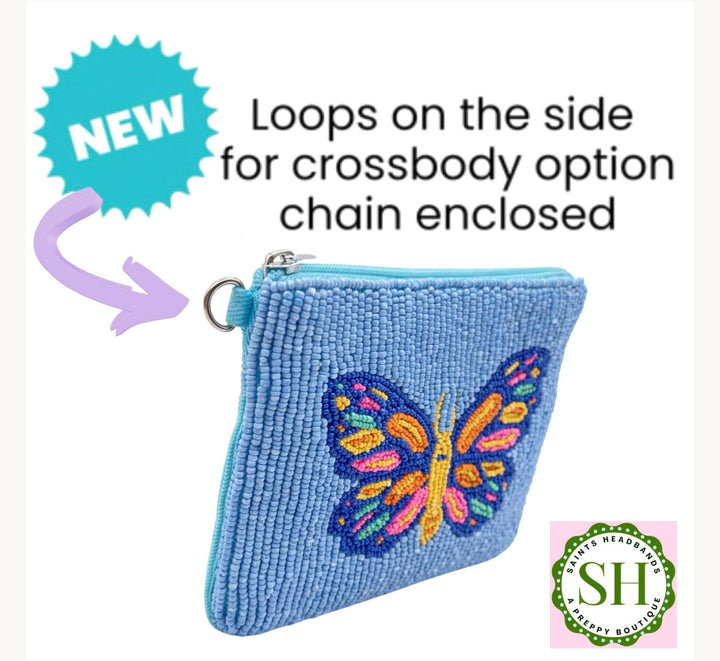 Butterfly Beaded Coin Purse