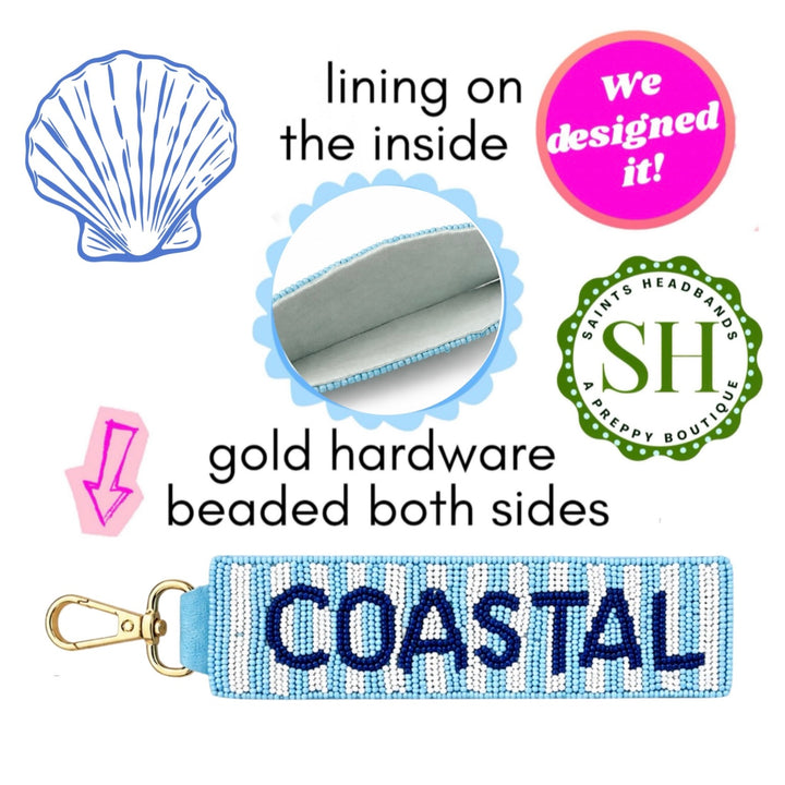 Coastal Beaded Wristlet Keychain