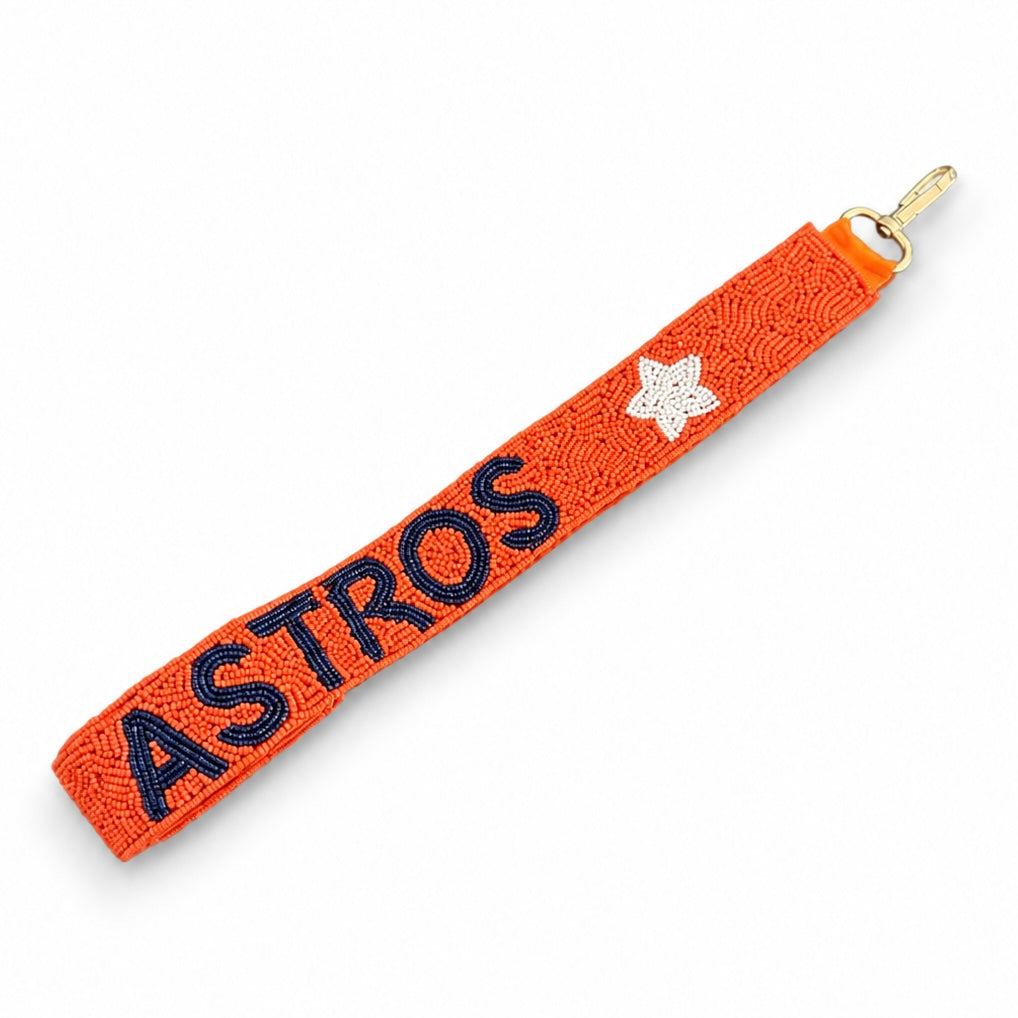 Astros Beaded Purse Strap | Orange &amp; Blue Gameday Bag Strap