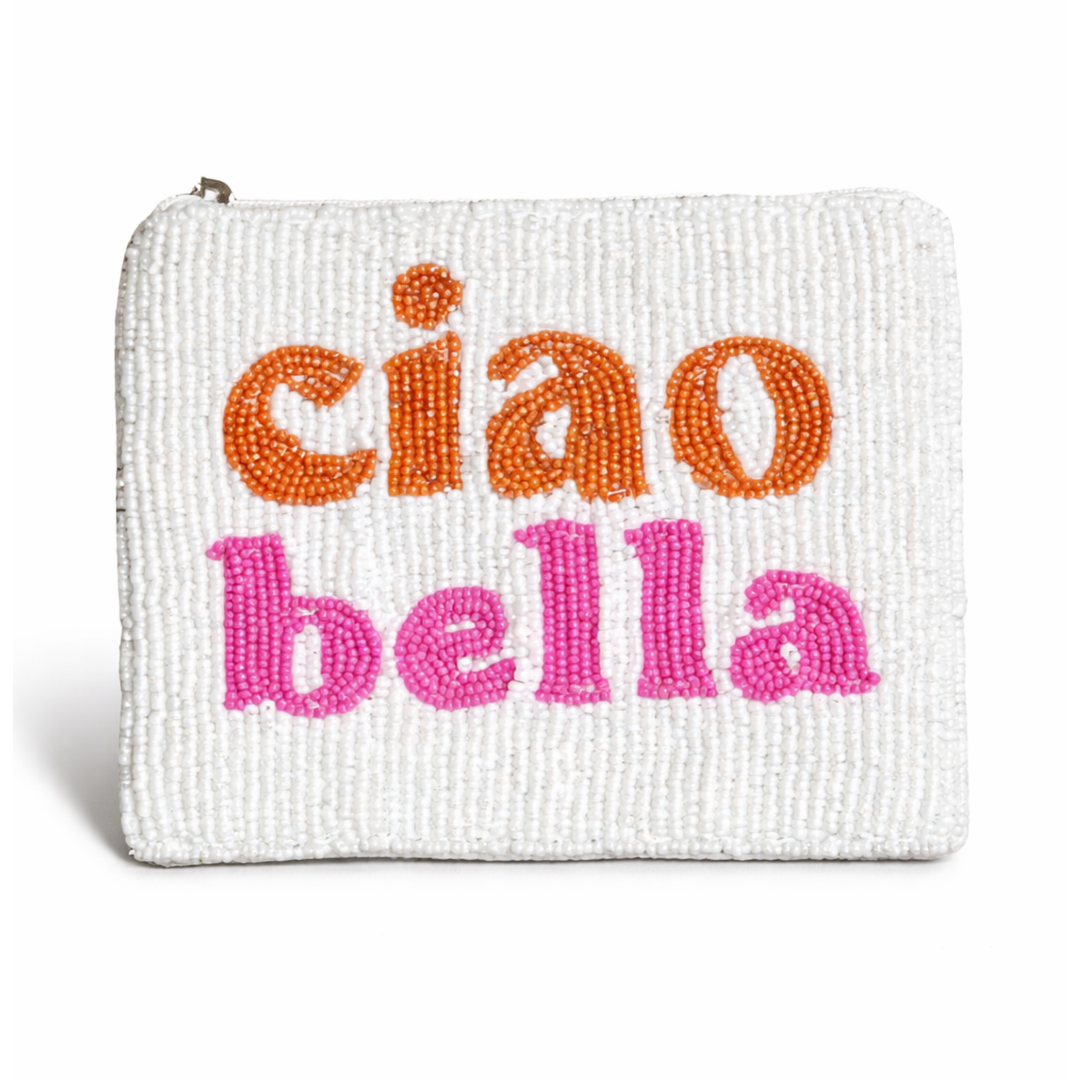 Ciao Bella Beaded Coin Purse — front design by Saints Headbands