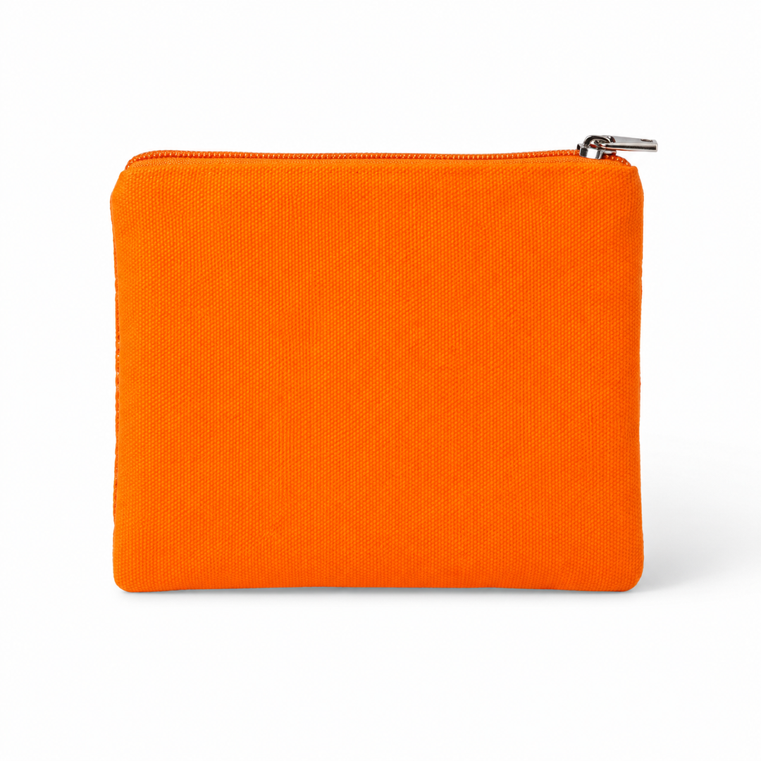 Orange with White Star Beaded Coin Purse