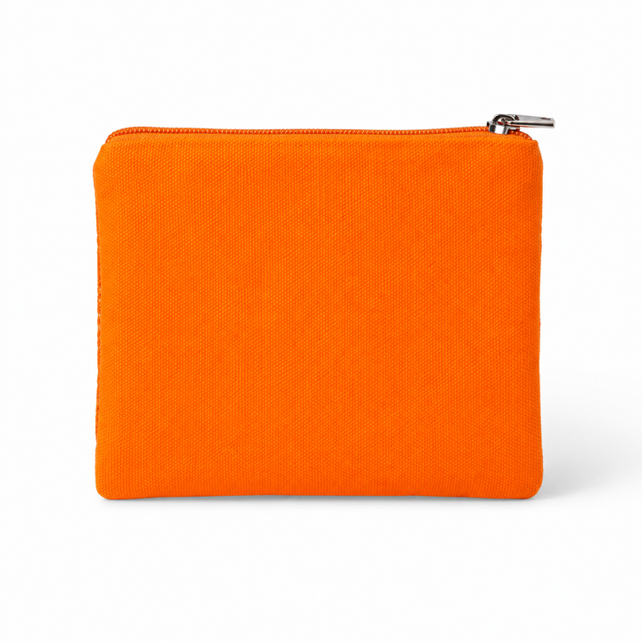Orange with White Star Beaded Coin Purse