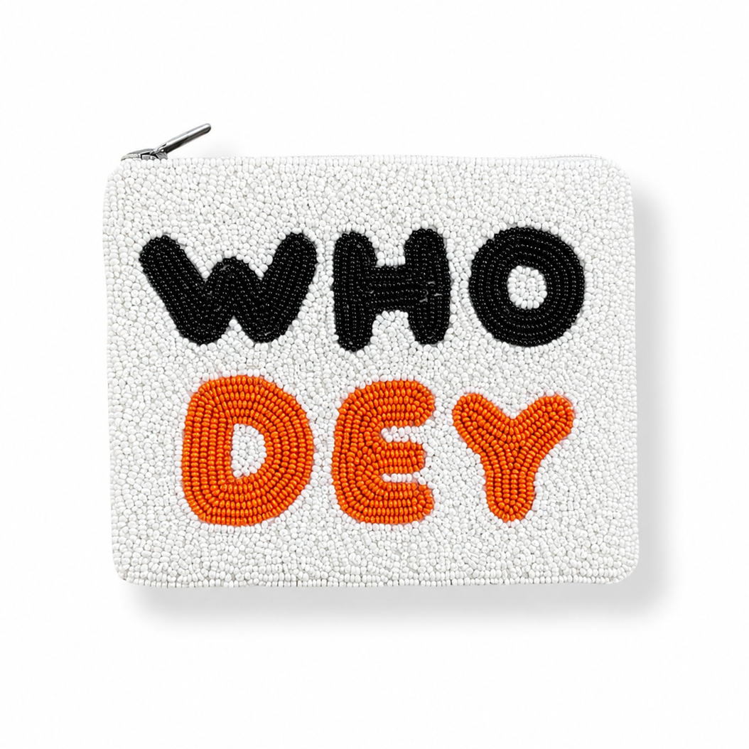 Who Dey Beaded Coin Purse