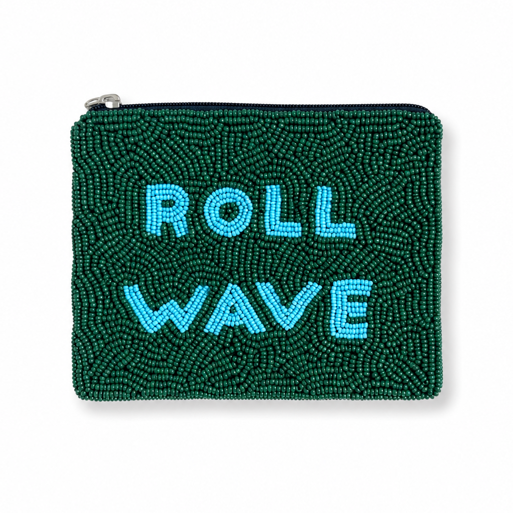 Roll Wave Beaded Coin Purse