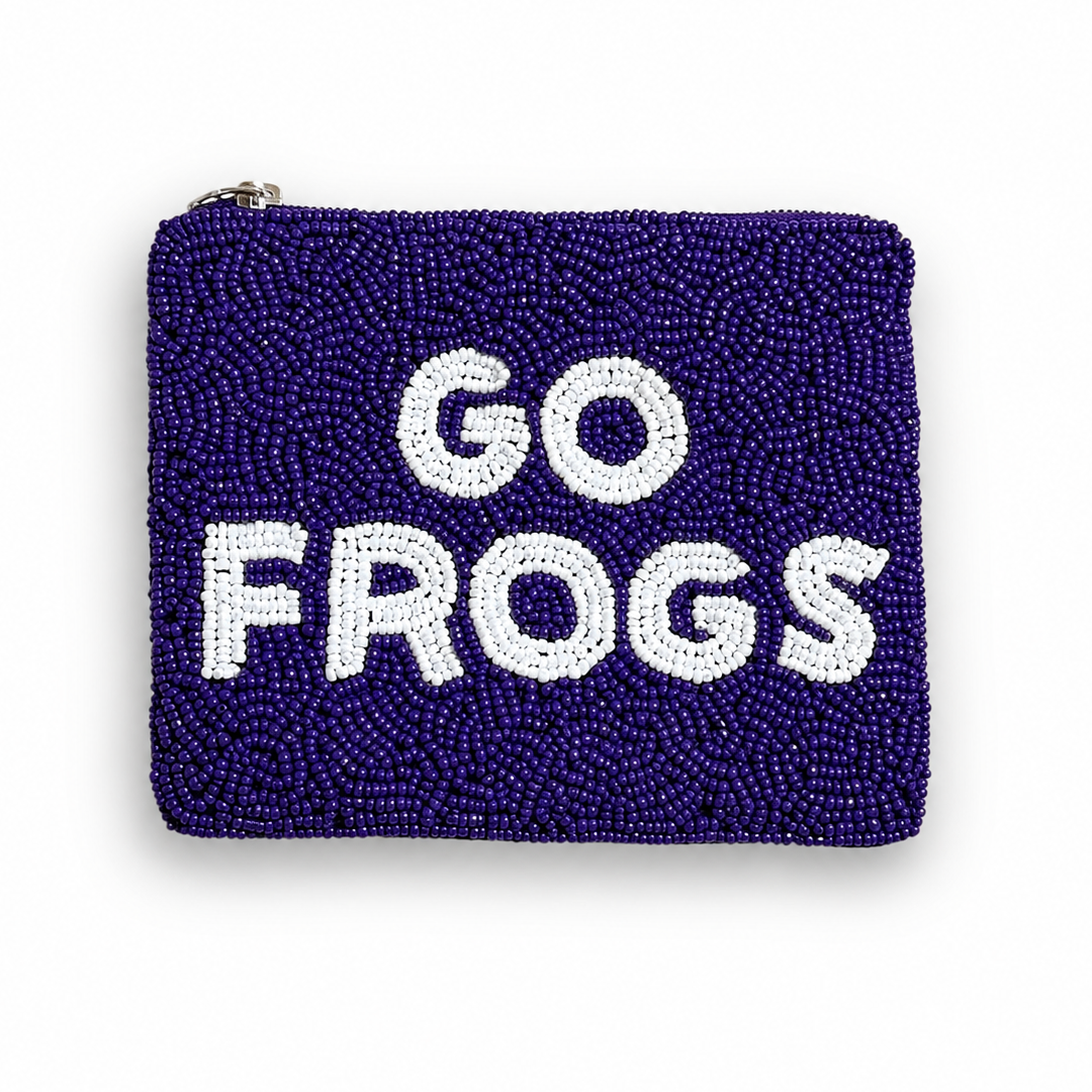 Go Frogs Beaded Coin Purse