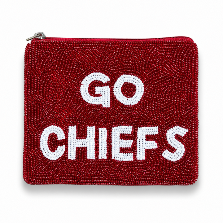 Go Chiefs Beaded Coin Purse