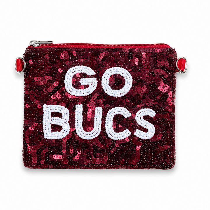 Go Bucs Sequin Beaded Coin Purse