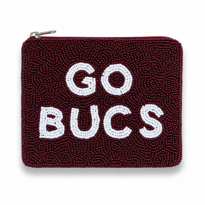 Go Bucs Beaded Coin Purse