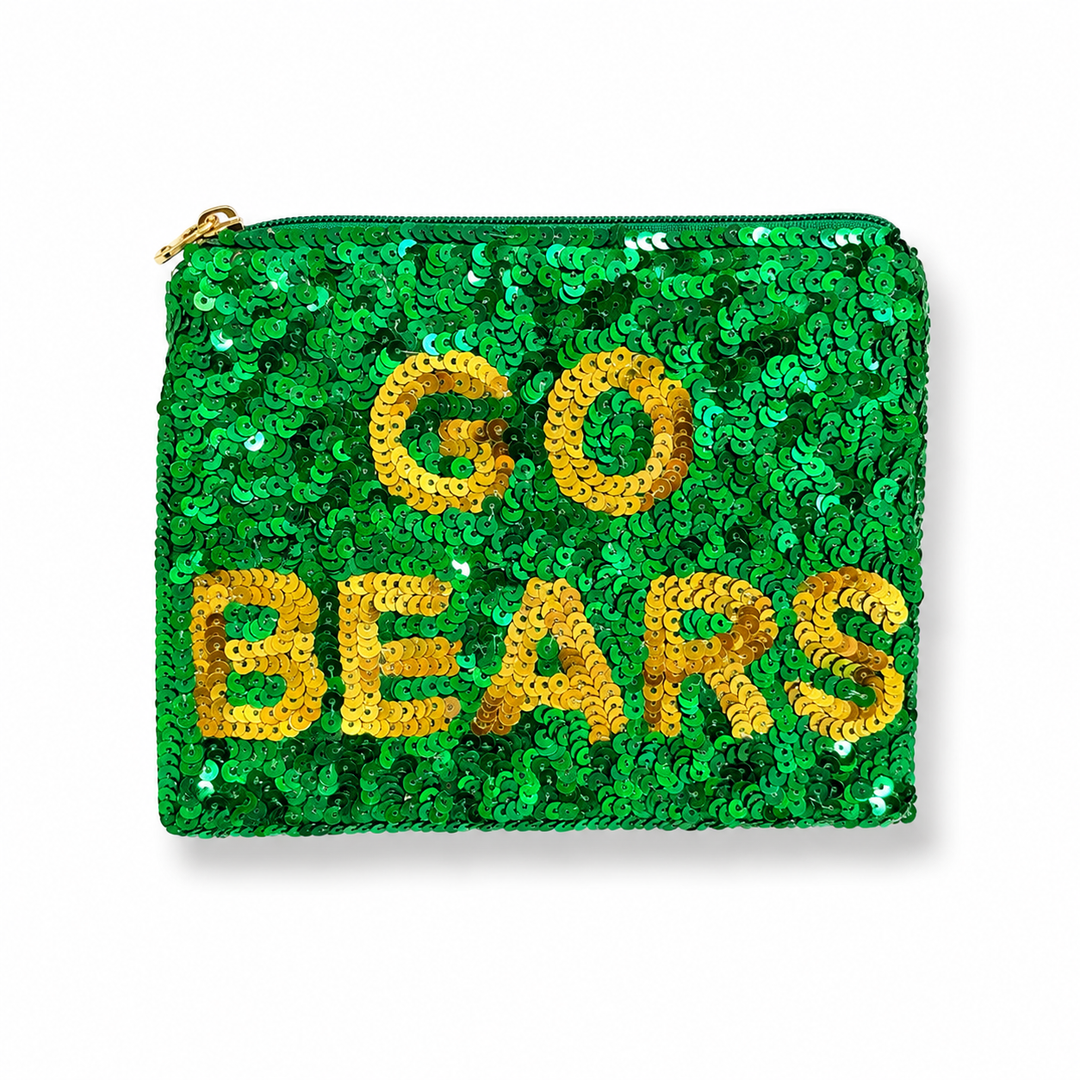 Go Bears Sequin Beaded Coin Purse