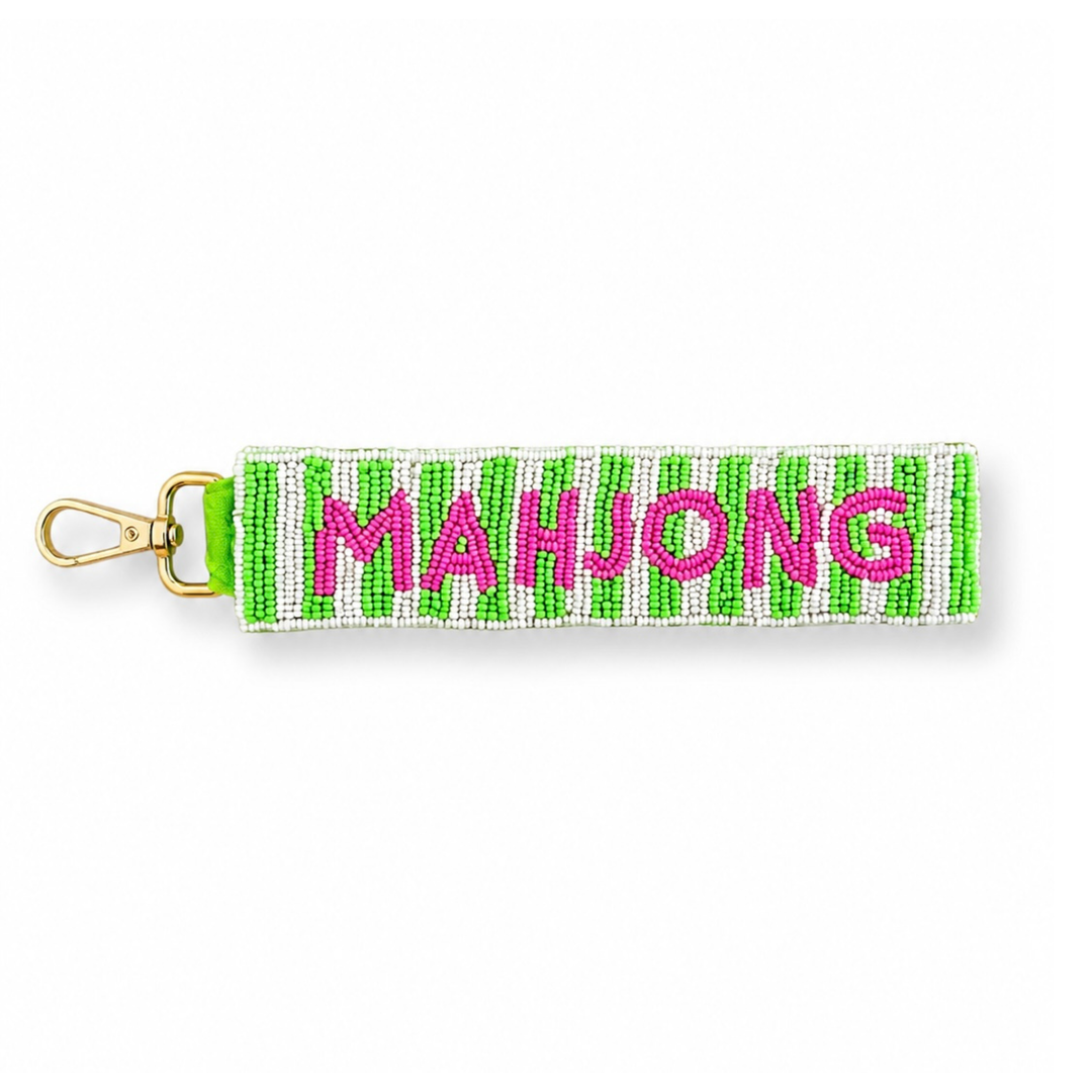Mahjong Beaded Wristlet Keychain