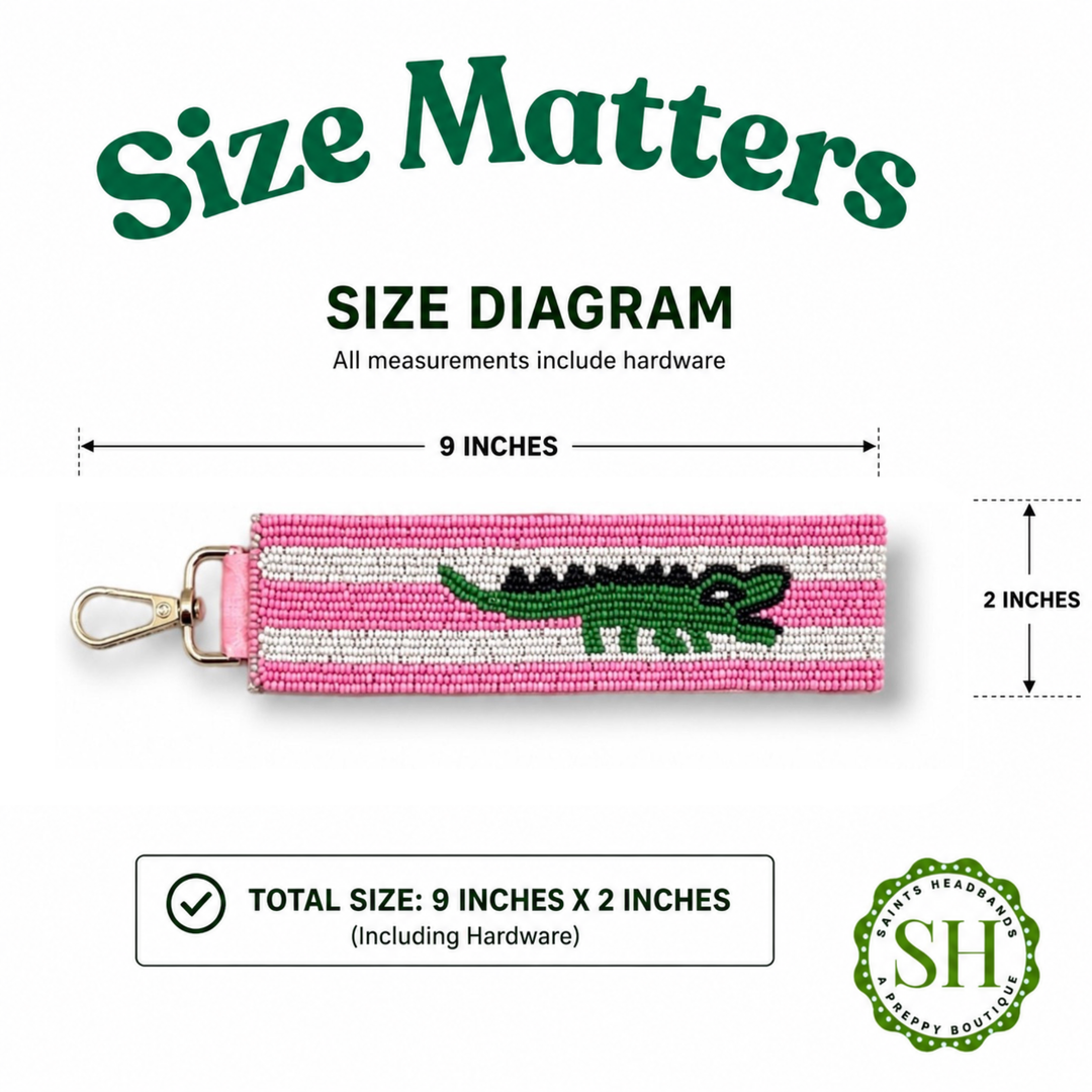 Striped Alligator Wristlet Keychain