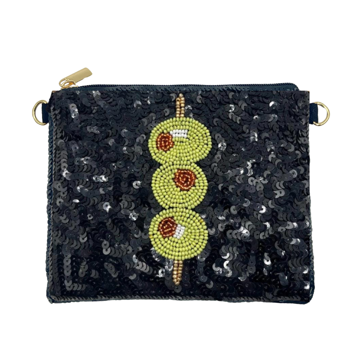 Martini Olive Sequin Coin Purse — front design by Saints Headbands