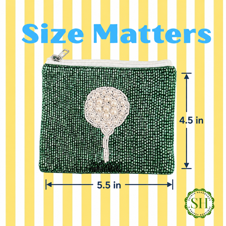Golf Ball Beaded Coin Purse
