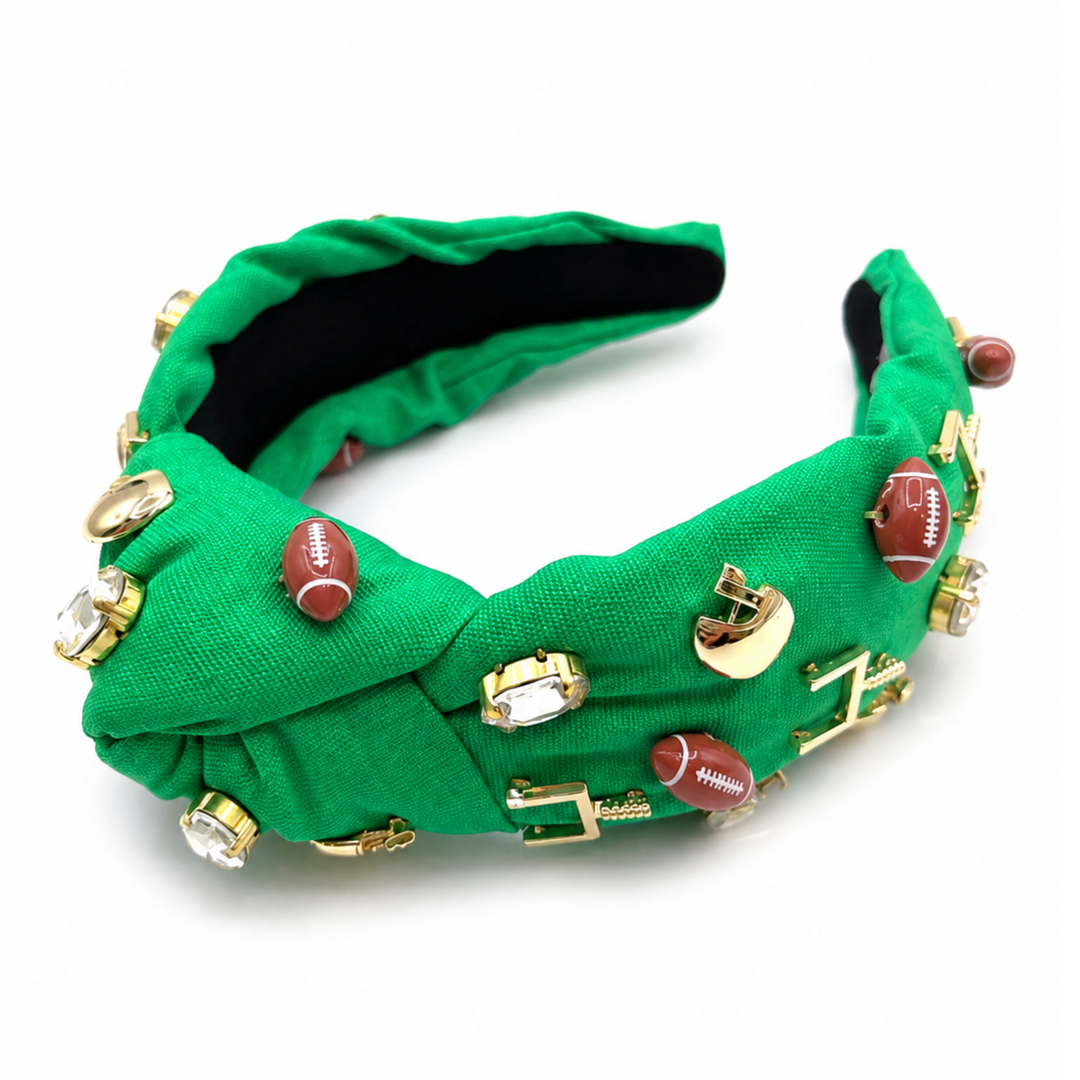 Gameday Football Charm Beaded Headbands