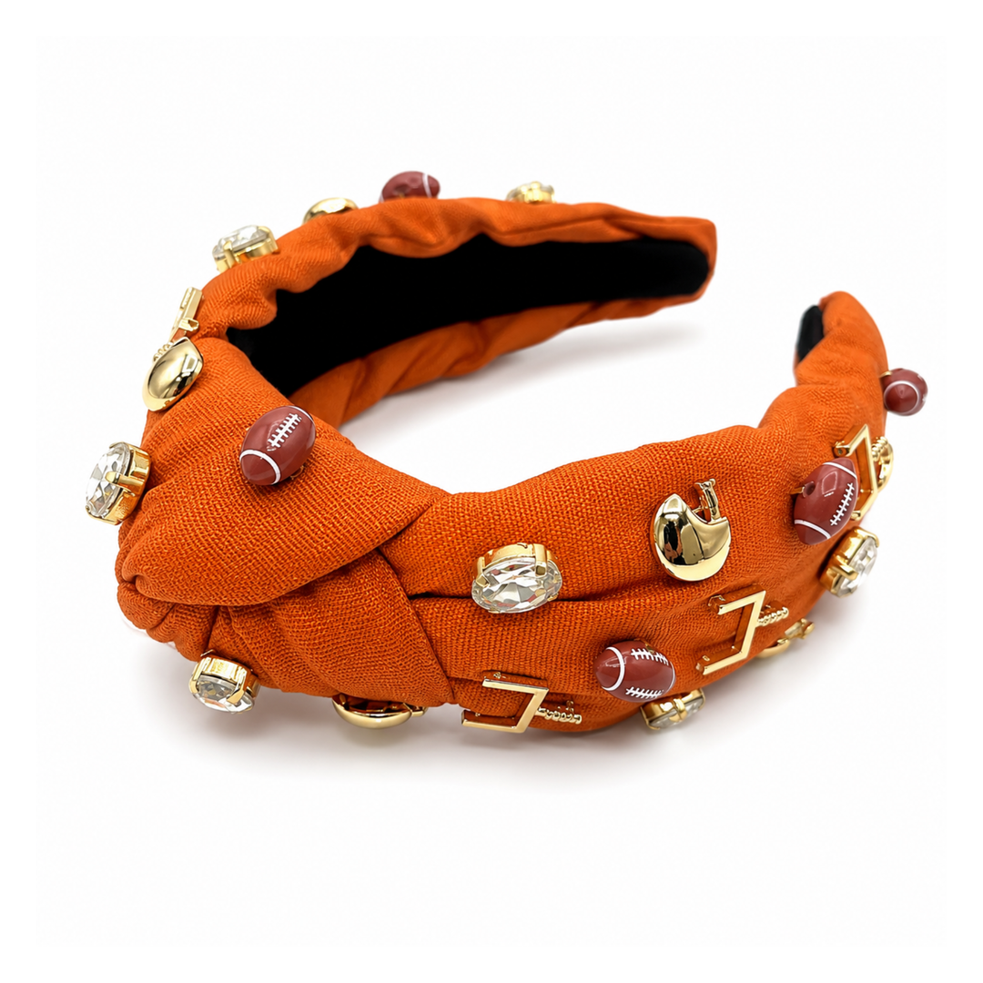 Gameday Football Charm Beaded Headbands