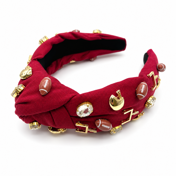 Gameday Football Charm Beaded Headbands