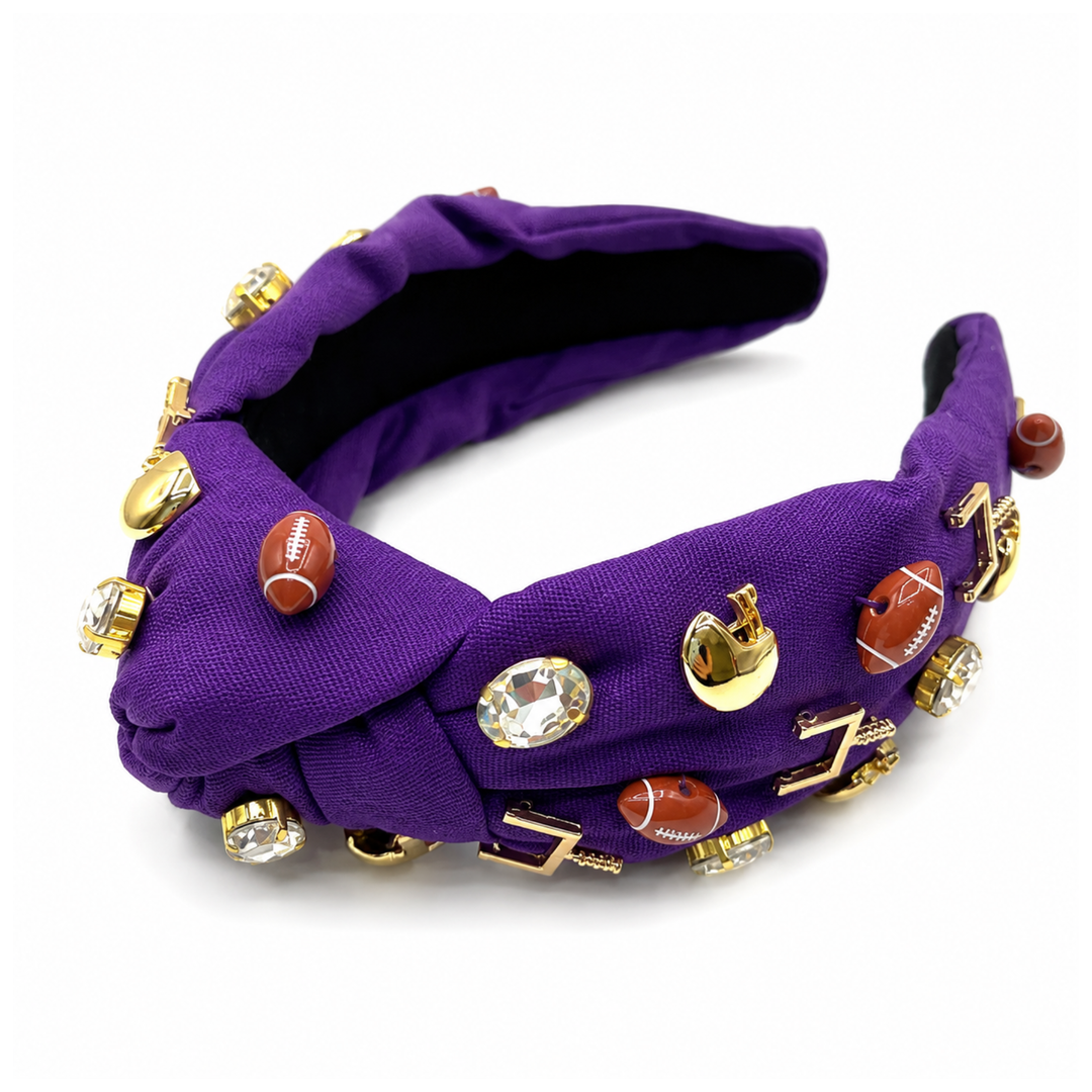 Gameday Football Charm Beaded Headbands