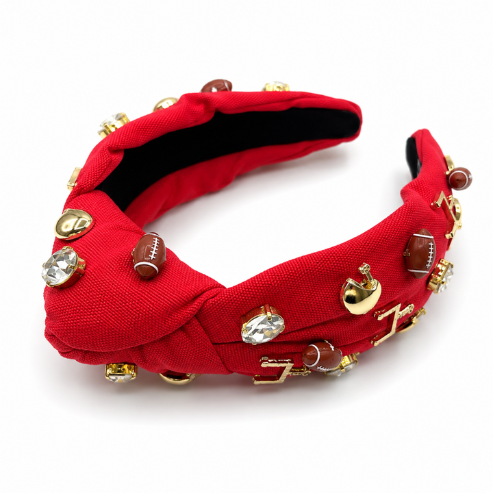 Gameday Football Charm Beaded Headbands
