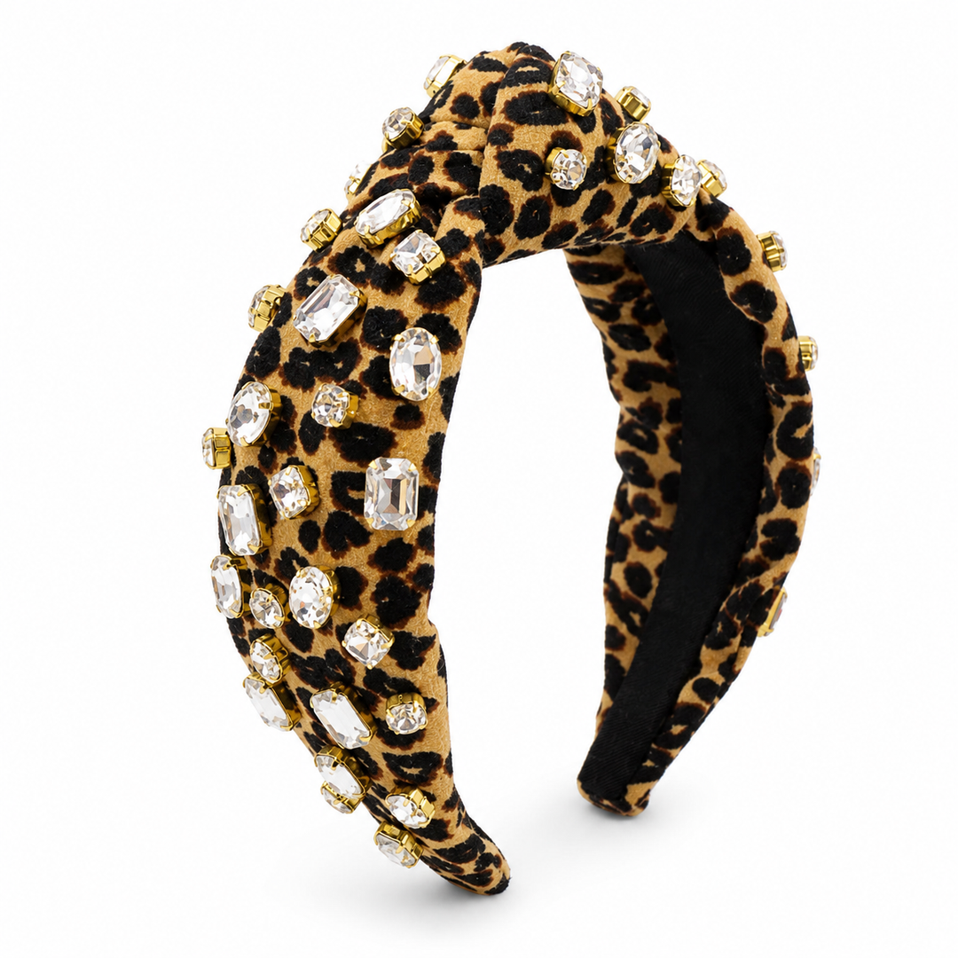 Leopard Jeweled Rhinestone Headband