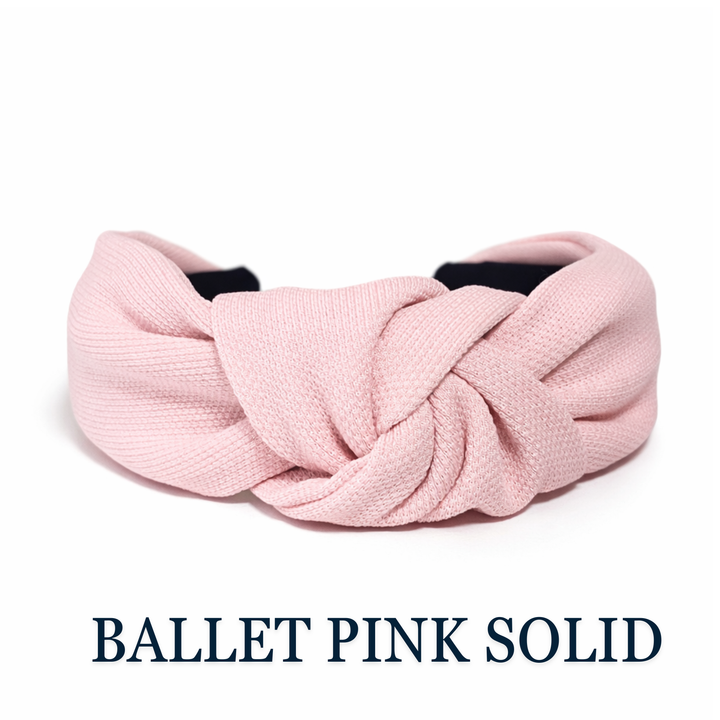 Ballet Pink Knotted Headband w/Pearls