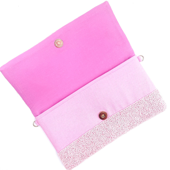Pink BRIDE Beaded Clutch &amp; Bridal Handbag