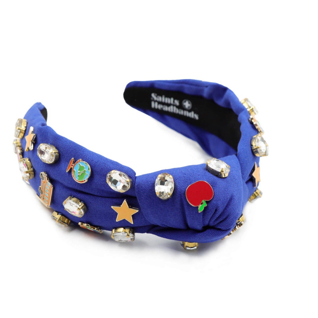 Back to School Teacher Charm Knot Headband